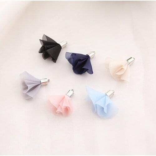 Fashion chiffon Hair Flowers with metal head Chic Artificial Fabric Flowers For Kids Headbands