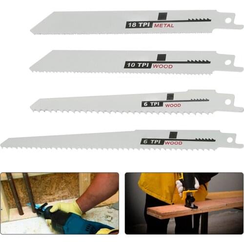 4pcs Jig Saw Blades Reciprocating Saw Blade Hand Saw Saber Saw Blade for Wood Metal Reciprocating Saw Power Tools Accessories