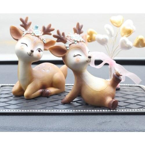 New Mini Sika Deer Figurines Resin Craft Miniatures Fairy Garden Decor Bonsai Terrarium Figurines Cake Topper Decor Ornament