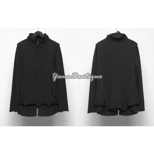 Steampunk Original Dark Fitting Half Collar Double Stitching Zip-up Jacket / Long Sleeve Hoodie