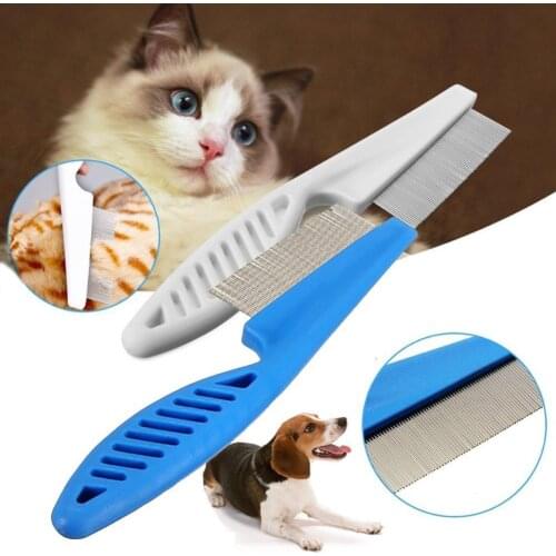 Mult-color Pet Narrow Tooth Comb Nit Lice Flea Flat Brush Cootie Delousing Rid Dandruff Close-tooth Combs For Cats Dogs Pet Shop