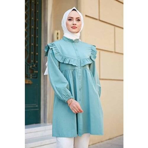 Richkeda StoreNew Shoulder Frilly Shirt Big Lantern Sleeve Blouse Women Spring Summer Single Breasted Stand Collar Shirts Office