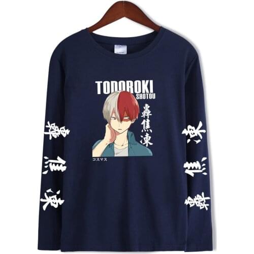 Anime My Hero Academia Shirts Crew Neck Mens Shirt Long Sleeve Women Tshirt Harajuku Streetshirt Todoroki Custom Made Clothes