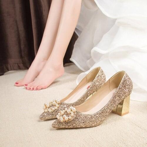 2021 Newest Cinderella Shoes Rhinestone High Heels Women Pumps Pointed toe Woman Crystal Party Wedding Shoes 4cm/6cm