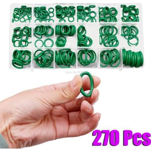 R22/R134a Air Conditioning O-Ring Rubber Rings Waterproof Washer Car Air Conditioning Seal Assortment Set 270Pcs