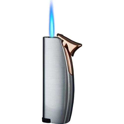 Windproof Torch Pipe Compact Lighter Creative Jet Metal Long Strip Lighter Turbo Butane Gas Inflatable Cigar Cigarette Lighter