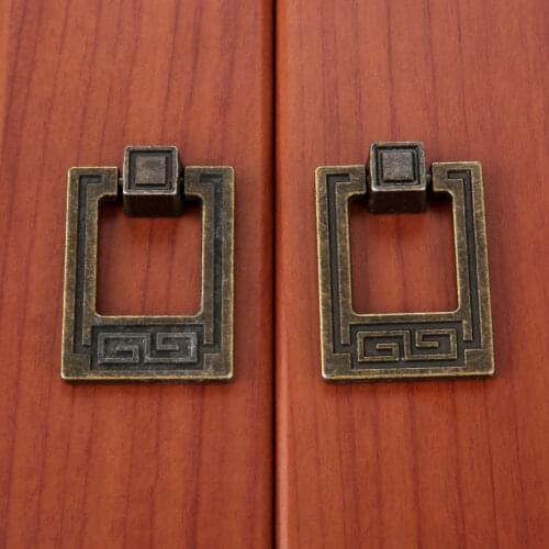 Vintage European Wooden Wine Gift Box Furniture Handle Knobs,Chinese Hardware Cabinet Cupboard Handles,Bronze Tone