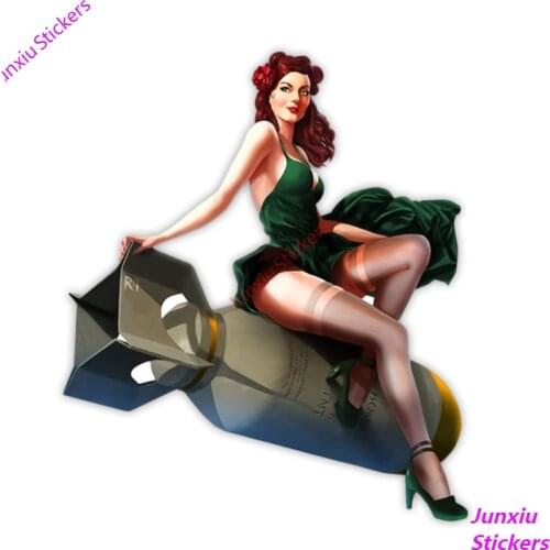 Pin Up Girl Vintage Racing Tools Sexy Retro Girl Car Stickers and Decal Scratch-Proof Waterproof Car Accessories KK13*11cm