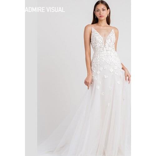 Newest Wedding Dress Sheath Deep V-Neck Neckline Spaghetti Straps Marry With For Party Plus Size Bride Gown Vestidos De Novia