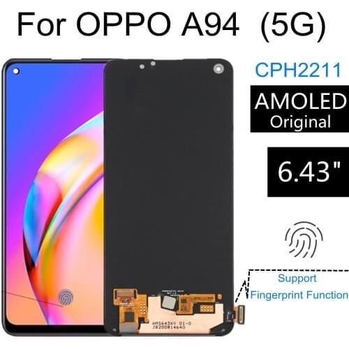 6.43" AMOLED For OPPO A94 5G CPH2211 / CPH2203 LCD Display Touch Screen Digitizer Assemby Replacement for Oppo A94 4G LCD