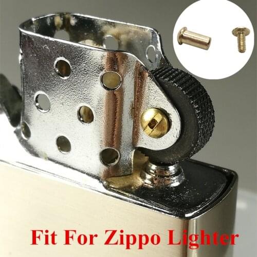 Zp Kerosene Petrol Lighter Universal Removable Flint Wheel Golden Nut Screws Set Grinding Wheel Lighters Repair Part Dia 2.3mm