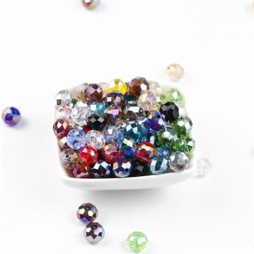 10*8mm Austria faceted Rondelle Crystal Glass curtain Bead 20Pcs Loose Spacer Round Bead for DIY Jewelry Bracelet Making Finding