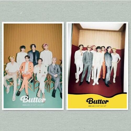 2PCS KPOP Bangtan Boys Butter Poster Wall Stickers JUNG KOOK V JIMIN JIN SUGA RM J-HOPE Fans Collection