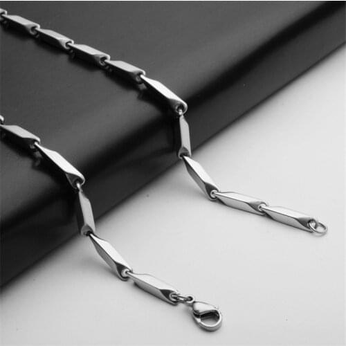 2021 Fashion Rhombus Necklace Rope Chain Men Necklace Classic Titanium Steel Chain Necklace For Men Jewelry Gift