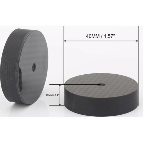 4xAudiocrast FT006 40x10mm Carbon Fiber Speaker Amp Spike Isolation Stand Feet Base HIFI
