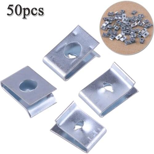 Clips U-nuts Metal Panel 50pcs Universal Bumpers Auto Fasteners Thread