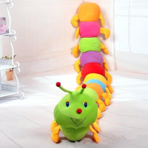 50CM Colorful Long Cognitive Plush Worm Stuffed Doll Toys Soft Worm Cushion Educational Gift for Birthday Kids