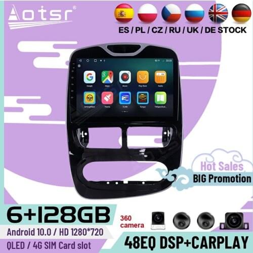 6+128G Carplay Multimedia Stereo Android 10 Player For Renault Clio 2013 2014 2015 GPS Navigation Car Radio Receiver Head Unit