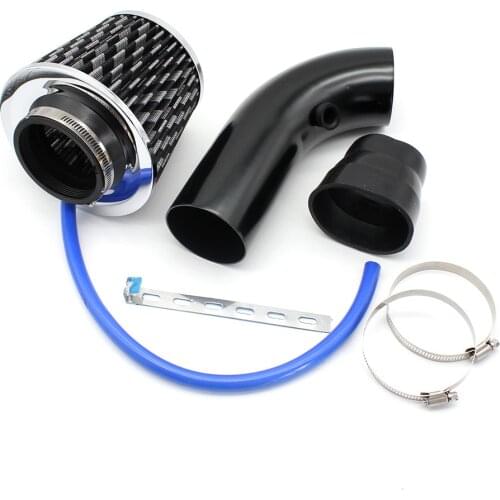 76mm 3 Inch Universal Car Cold Air Intake Filter Aluminum Induction Hose Pipe Kit Carbon Fiber
