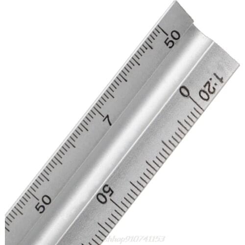 30cm Aluminium Metal Triangle Scale Architect Engineer Technical Ruler 12" Oct Dropshipping