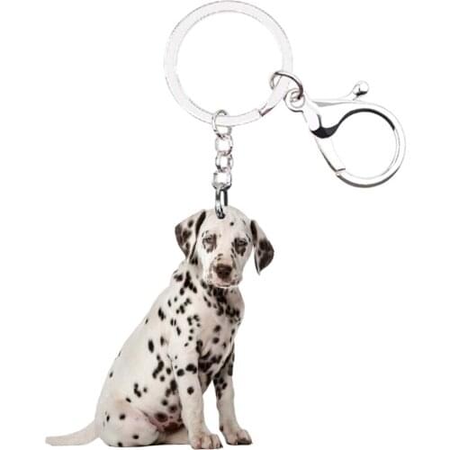 Dalmatian Dog Keychain Lobster clasp Animal fashion jewrly cute keyring llaveros acrylic girlfriends gift idea NOT 3D bag drop