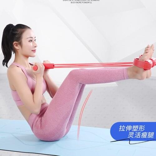 4 Tubes Resistance Bands Elastic Pull Ropes Exerciser Rower Belly Home Gym Sport Training Elastic Band For Fitness Equipment