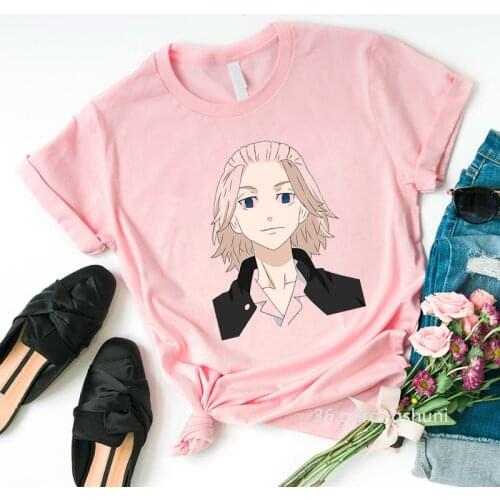 New Tokyo Revengers T Shirt Japan Manga Anime Clothes Ninja Cartoon Print T-Shirt Pink Women Clothes Female Clothing Summer Top