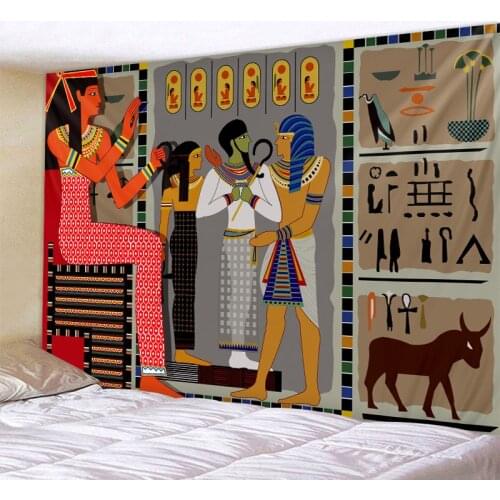 Ancient Egypt illustration tapestry home decoration psychedelic scene bohemian wall decoration sofa witchcraft yoga mat