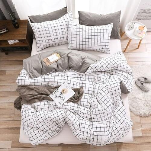 Cotton Stripes Duvet Cover Sets Simple Bedding Set Pillowcases Single Double Queen King Size Quilt Cover Bedclothes Home Textile