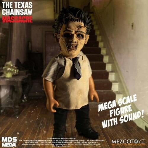 Mezco Texas Chainsaw Massacre Leather Face 1974 15-inch audible