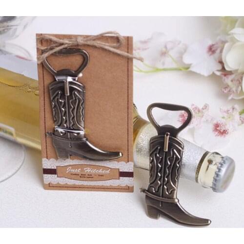 Creative Hitched Cowboy Boot Bottle Opener Birthday Bridal Wedding Favors And Gifts Party Cute Tool LX2833