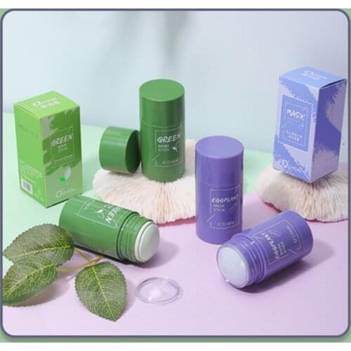 40/30g Green Tea Mask Solid Deep Cleansing Mask Eggplant Purifying Blackhead Acne Remover Anti-Acne Oil Control Skin Care