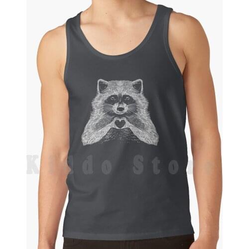 Love Raccoon tank tops vest sleeveless Love Raccoon Love Animals Heart Face Raccoon Animals Pet Animal Illustration I
