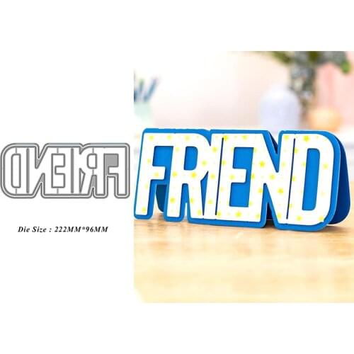 FRIEND Word Letter Metal Cutting Dies Stencil Scrapbooking Embossing 2021 New Christmas Craft Dies Diy Molds