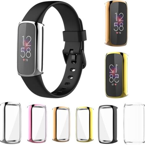 TPU Soft Protective Case For Fitbit Luxe Full Protection Frame Cover For Fitbit Luxe Watch Shell Glass Screen Protector Cases