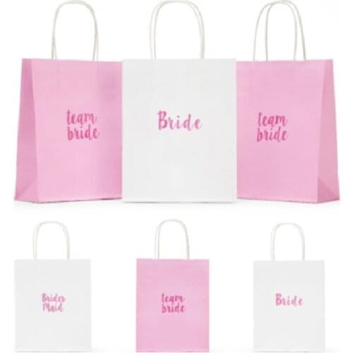 New Team Bride Printing Bridesmaid Paper Gift Bag Souvenir Bag Pouch For Wedding Bachelorette Party Decoration Accessories