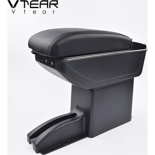 Vtear For Lada Kalina armrest leather arm rest usb storage box car-styling abs decoration accessories automobile interior parts