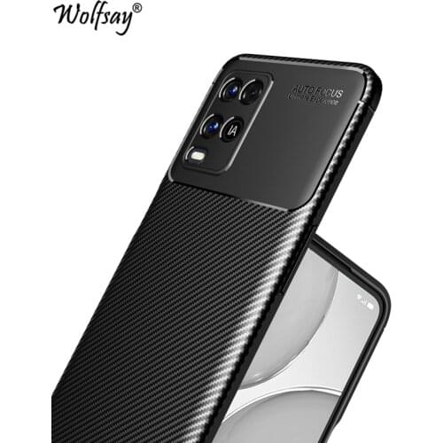 For Oppo A54 Case Bumper Anti-knock Soft TPU Silicon Shockproof Carbon Fiber Cover For Oppo A54 Case For Oppo A54 A 54 6.51 inch