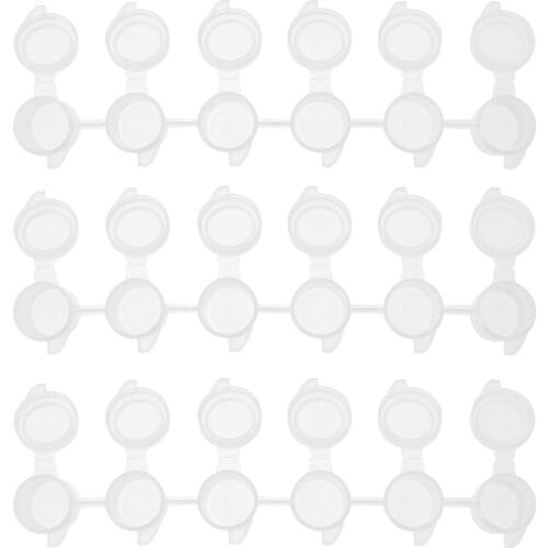 50pcs 6-in-1 DIY Empty Paint Pots Pigment Box Pod Strips for Arts and Crafts