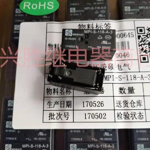 MP1-S-118-A-3 18VDC Relay 16A 6PIns