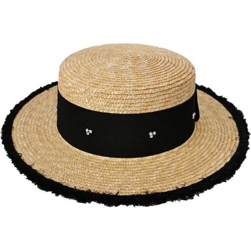 New Summer Women Natural Straw Hat Wide Brim Ribbon Boater Hats Holiday Outdoor Beach Cap Sun Visor Elegant Derby Hat Wholesale