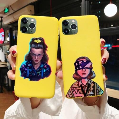 TV Stranger Things Friends Do Not Lie Phone Case For Iphone6 6s 7 8 Plus XR X XS 11 12 Pro Mini Max Candy Yellow Silicone Cover