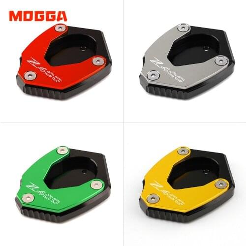 Foot Sidestand Extension For KAWASAKI NINJA400 Ninja 400 Z400 Z 400 2018 2019 2020 CNC Motorcycle Kickstand Enlarge Plate Pads