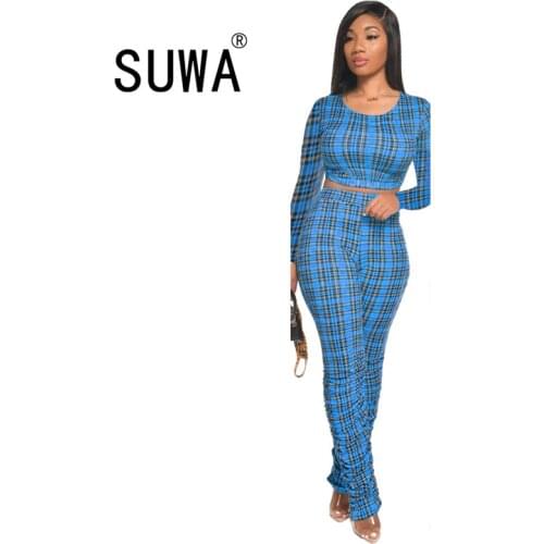 New Product sexy fashion women clothing sets two piece tracksuit set long sleeve top + high waist bodycon pants trousers suits
