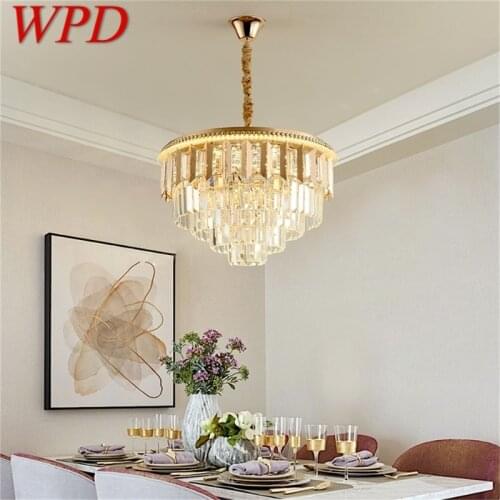 WPD Gold Chandelier Pendant Lamp Postmodern Luxury Light Home LED Fixture for Living Dining Room