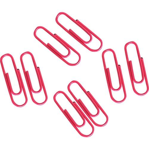 100pcs Hot Pink Office Paper Clip Clips Bookmark Memo Clip School Supplies Study Article Learning Office Folder Paperclips
