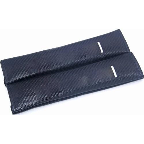 2pcs Carbon Fiber Car Seat Belt Cover Shoulder Padding Car Styling For Mitsubishi L200 L300 Lancer Mirage Montero Outlander RVR