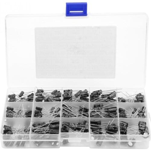 270pcs 15 Values Electrolytic Capacitor Assorted Kit 0.1uF 50V -- 470uF 16V 2019 High Quality