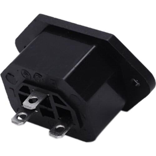 AC 250V 10A IEC 320 C13 Panel Mount Plug Connector Socket Black