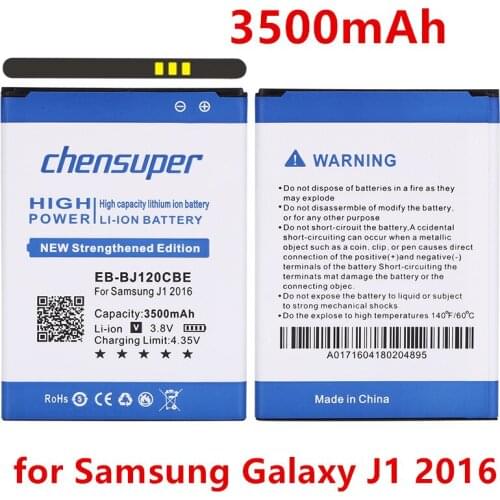 2pcs 3500mAh EB-BJ120CBE EB-BJ120CBU Battery for Samsung Galaxy J1 2016 Edition J1 Version SM-J120A SM-J120F SM-J120F J120 J120h
